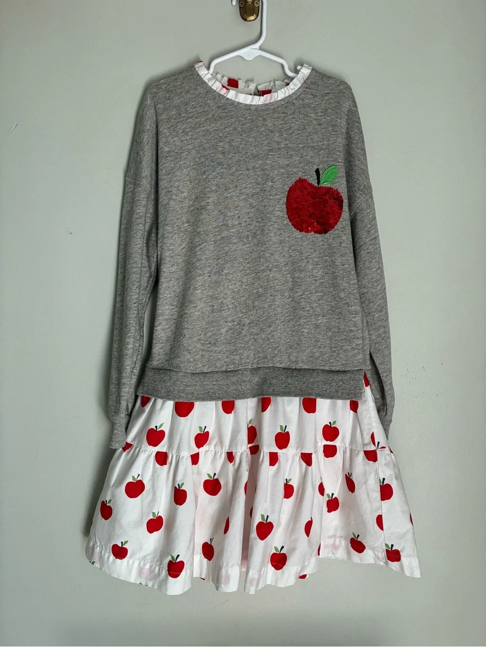 Mini Boden Back to School Apple Sweater Dress Size 8/9 years